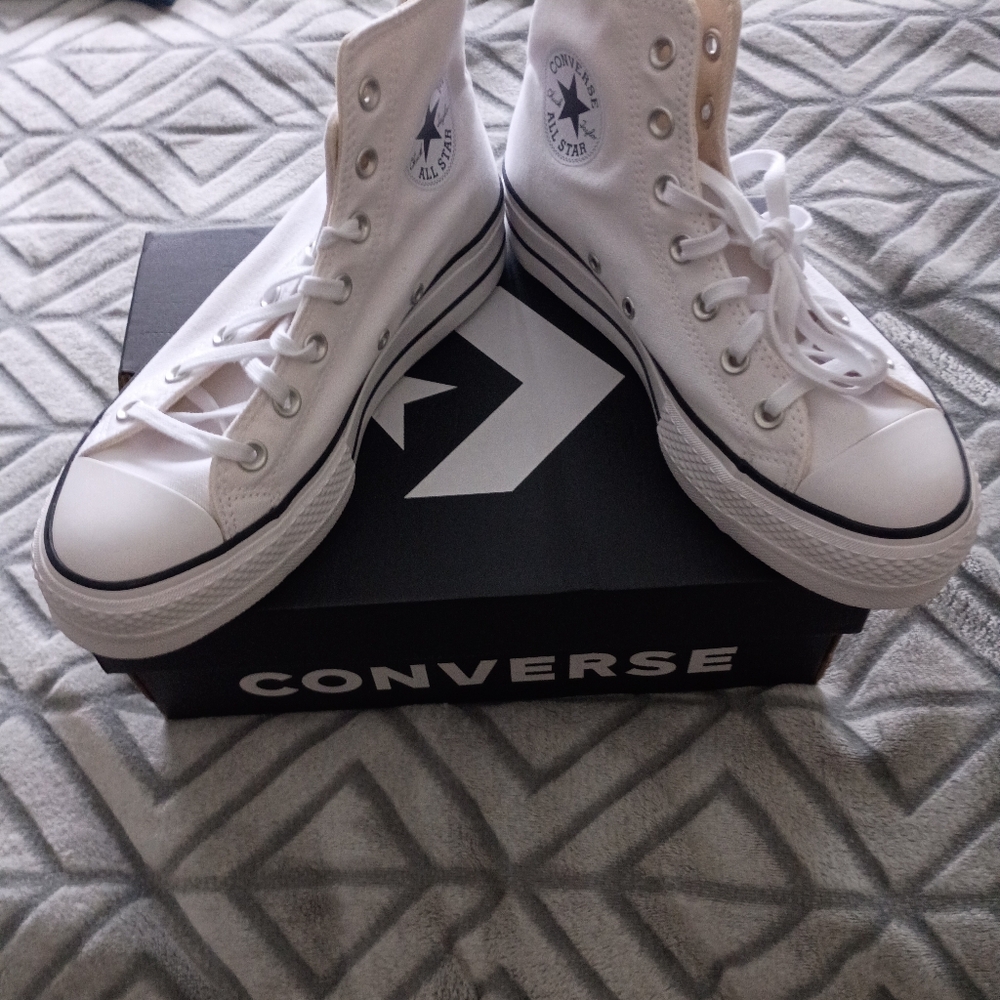 Converse Women's White Platform High-Tops